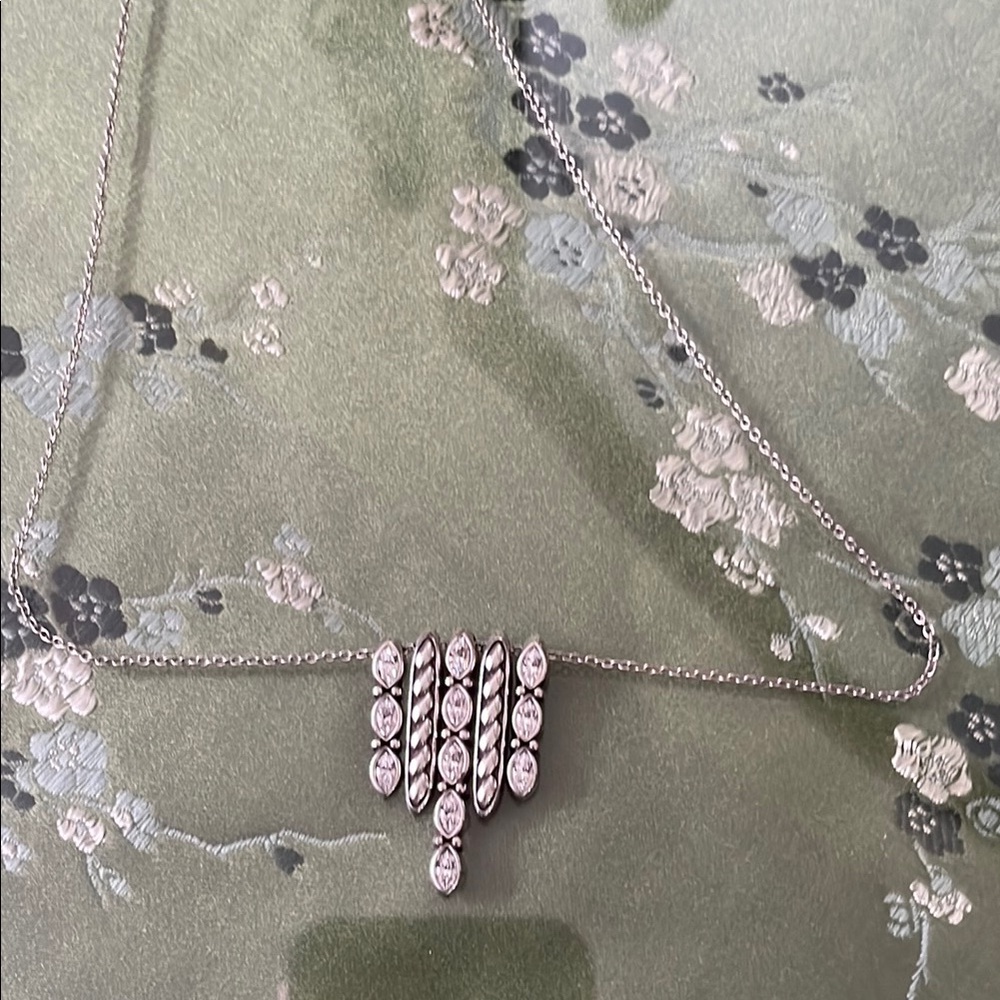 Brighton Silver Necklace with Crystal Details